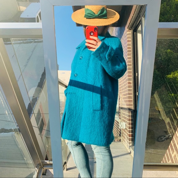 Appleseed’s Wool Mohair Turquoise Oversized Coat - Picture 4 of 8